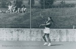 Bridgewater College, Curt Dudley (photographer), Tennis action photograph of Susan Boggess, possibly 1982 by Curt Dudley