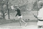 Bridgewater College, Richard Geib (photographer), Photograph of Lynn Clark and Susan Higgs playing tennis, circa 1967 by Richard Geib