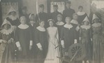 Bridgewater College, Postcard with cast photograph of the sophomore class play, Evangeline, 1912-1913