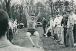 Bridgewater College, Photograph of Ron Tilgner jumping at a track meet, 1966 by Bridgewater College
