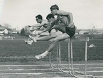Bridgewater College, Chris Lydle (photographer), Men, including Kim Wright and Jerry Fawley, on the hurdles, 1966 by Chris Lydle