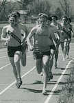 Bridgewater College, Photograph of Charlie Phillips, right front, winning the ODAC Mile Race, 1974 by Bridgewater College