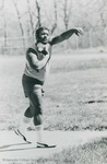 Bridgewater College, Photograph of Sam Baker throwing shot put for track, 1970s by Bridgewater College
