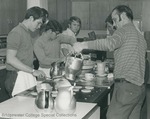 Bridgewater College, Carl Minchew (photographer), Photograph of Varsity Club members making pancakes, probably 1969 by Carl Minchew