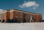 Bridgewater College, Wakeman Hall in snow under a blue sky, February 1986 by Bridgewater College
