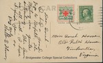 Bridgewater College, Back of a postcard showing the first Wardo Hall from Walter S. Hoover to Sarah Hoover, circa 1909 by Bridgewater College
